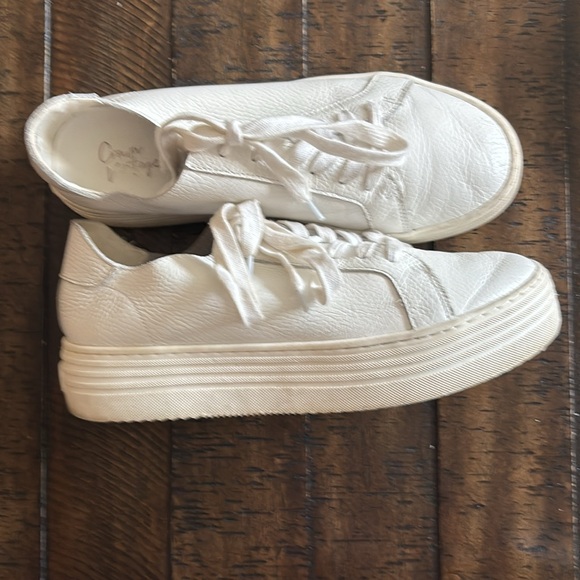Crown Vintage Shoes - Crown Vintage White Leather Platform Sneakers 9